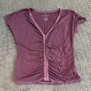 American Eagle Outfitters Pink Ruched Blouse